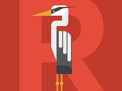 Reiger bird illustration red reiger vector