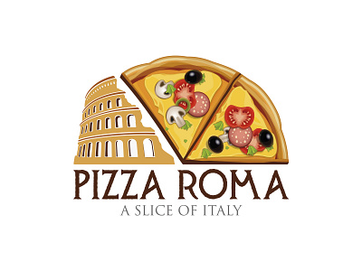 Pizza Roma graphic design logo vector