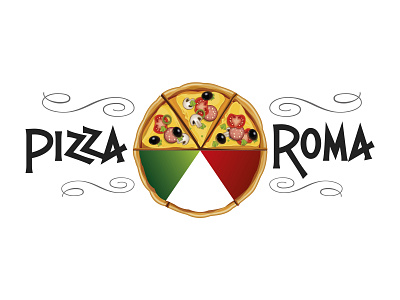 Pizza Roma graphic design logo vector