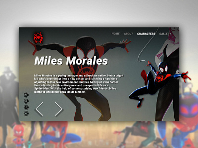Miles Morales animation branding design spider man ui ux web