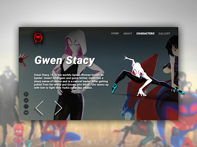 Gwen Stacy animation design spider man ui ux web