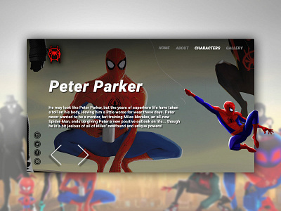 Peter Parker animation design spider man ui ux web