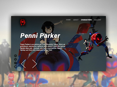 Penni Parker animation design spider man ui ux web