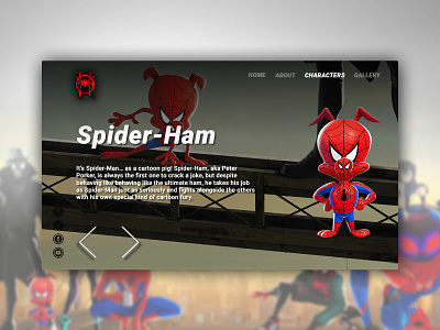 Spider Ham animation design spider man ui ux web