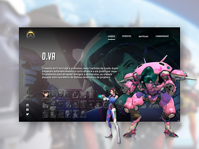 D.va - Overwatch design games overwatch ui ux web