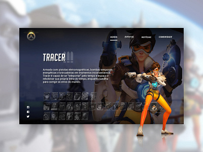 Tracer - Overwatch design games overwatch ui ux web