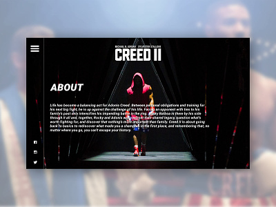 CREED 2 - UI/UX Concept - About creed design ui ux web
