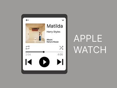 Music Player for Apple Watch dailyui design illustration typography ui ux