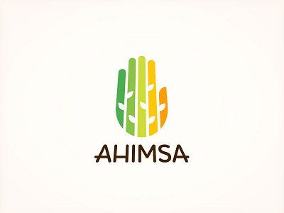 Ahimsa Yoga Shala ahimsa care green hand logo logotype nature palm plant shala shutterstock yoga