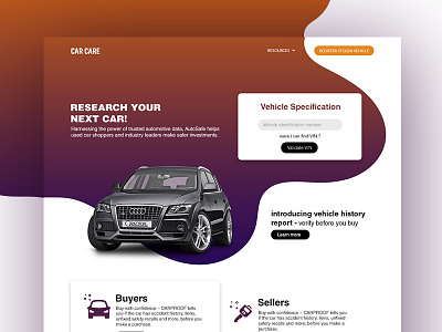 Car Care Website Design car care clean design landing page simple ul ux website website design