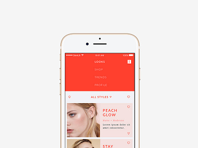 Beauty Bento dropdown menu app beauty content dropdown feed hamburger makeup menu red shopping tutorial