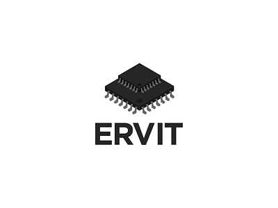 ERVIT - Electrical engineering company brand branding electronic logo logotype microchip visual identity