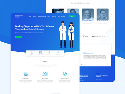 Medical School app icon illustration landing page ui uidesign uiuxdesign ux vector web website website design