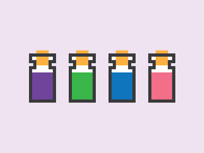 Pick Your Potion bottle flat icon illustration potion vial
