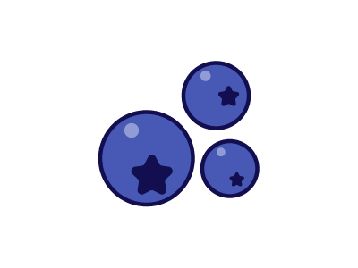 Blueberries art blue blueberry icon vector