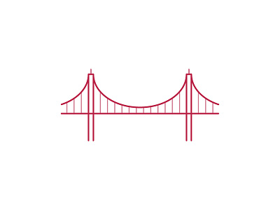 Bridge bridge golden gate graphic iconography line icon red vector