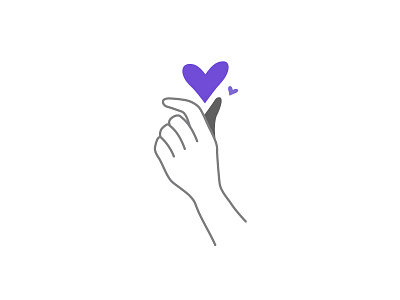 Showing Love hand heart illustration korean heart like love vector vector illustration