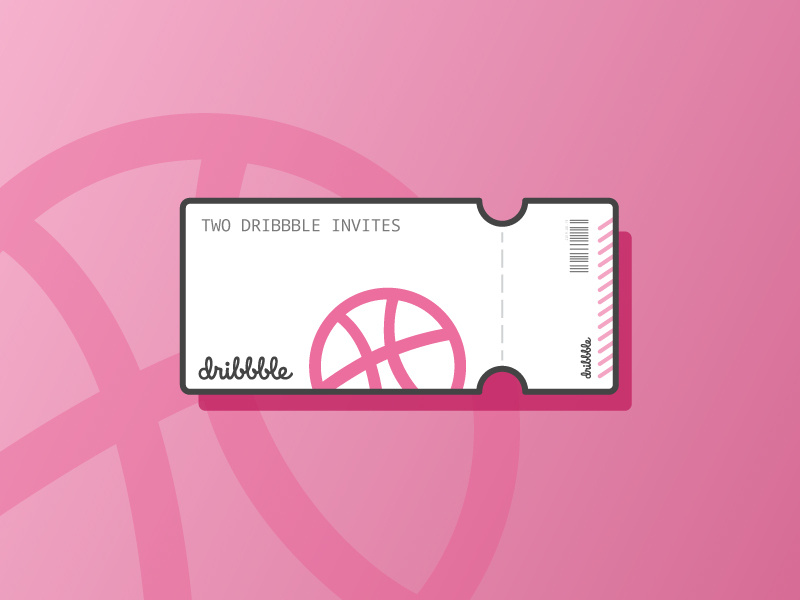 Two Dribbble Invitations best shots dribbble vector illustration giveaway invite giveaway dribbble invite invites giveaway invite invitations invitation