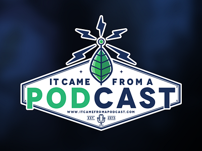 "It Came From A Podcast" Logo badge icfpc illustrator logo podcast vector