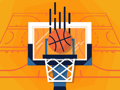 Swoosh ball basketball court illustration illustrator net sketch sports vector