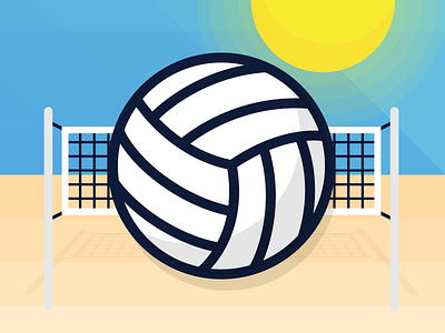 Volleyball ball beach flat icon illustration illustrator sports sunshine vector volleyball