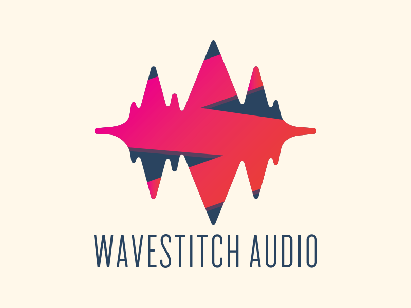 Wavestich Audio vector waveform logotype stitch identity branding music audio wave type icon logo