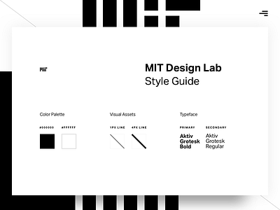 MIT Design Lab Style Guide colors design heirarchy kit mit style style guide typeface typography ui