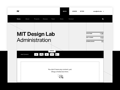 MIT Design Lab Admin Area admin builder cms dashboard design lab mit ui ux website