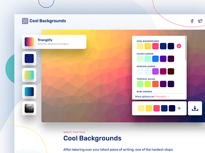 Side Project Launch: Cool Backgrounds animation javascript side project single page