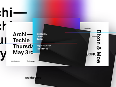 Architechie Happy Hour architecture poster typography