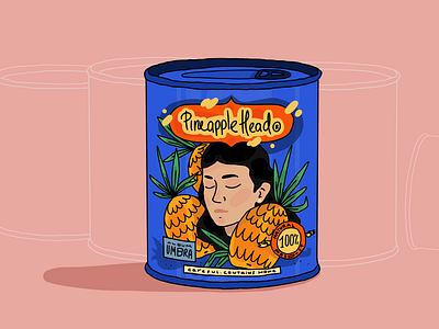 Pineapple Head girl illustration pineapple song tasty