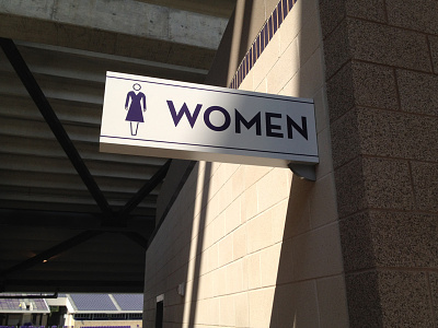 TCU Amon G. Carter Stadium Restroom Signage art deco environmental graphics signage symbols wayfinding