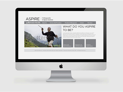 Aspire Home Page branding healthcare web