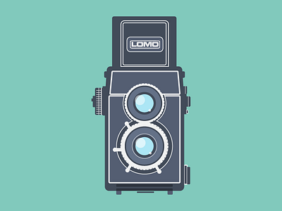 Lubitel 166+ analog camera design illustration lomography photography retro shoot technology