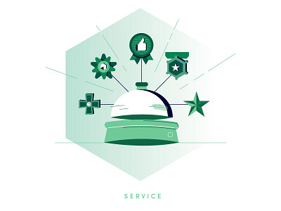 Esagon_Service bank design finance icon illustration service star website