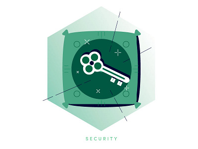 Esagon_Key bank design finance icon illustration key safe security