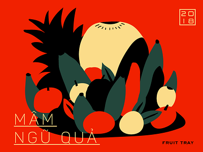 Tết | Food - fruit tray 2018 design food fruit icon illustration layout new year tet year