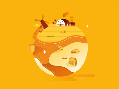 NEWLAT | Mondo Grano 3 bread farm house icon illustration pasta planet wheat world