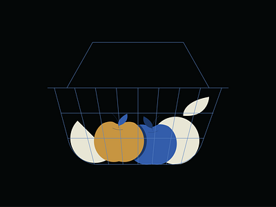 Fruit Basket apple basket design digital food fruit grocery illustration orange shopping
