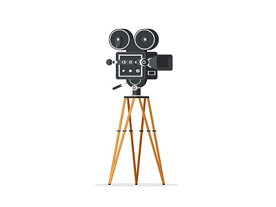 Vintage Movie Camera camera cinema film flat icon movie retro vector