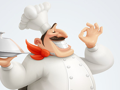 Bellissimo! character chef illustration vector