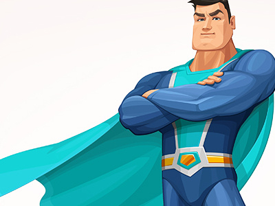 Superhero cartoon character illustration superhero vector