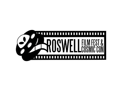Roswell Film Fest and Comicon alien black and white film logo roswell