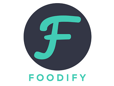 Foodify Logo f food iphone logo startup teal webapp