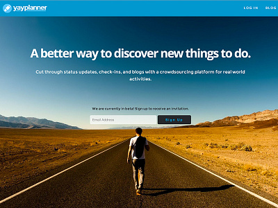 YayPlanner Landing Page flat landing network social startup yayplanner