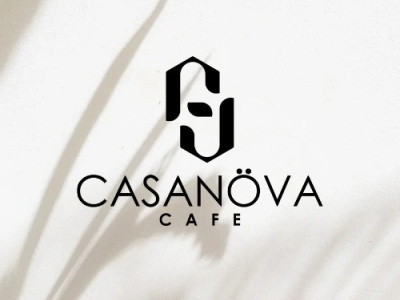 Logo for CASANOVA CAFE coffeeshop graphic design illustration logo typography