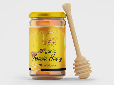 Maya Organic Honey Label Design branding design graphic design illustration