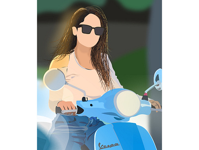 Blue Vespa art color design graphic design illustration illustrator