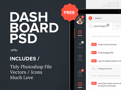 Dashborad PSD Freebie admin dashboard freebie projects psd template tool ui