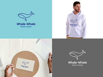 Whale Fish Logo animal animation brand identity brand logo branding card business design graphic design hoodie illustration logo logo design typography ui ux vector visual identity whale